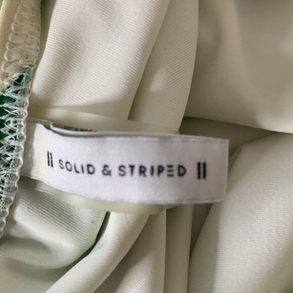 SOLID & STRIPED Lemon Print One-Piece Swimsuit V-Neck Open Back Yellow Green - Picture 11 of 15